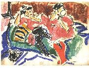 Ernst Ludwig Kirchner, Two women at a couch
